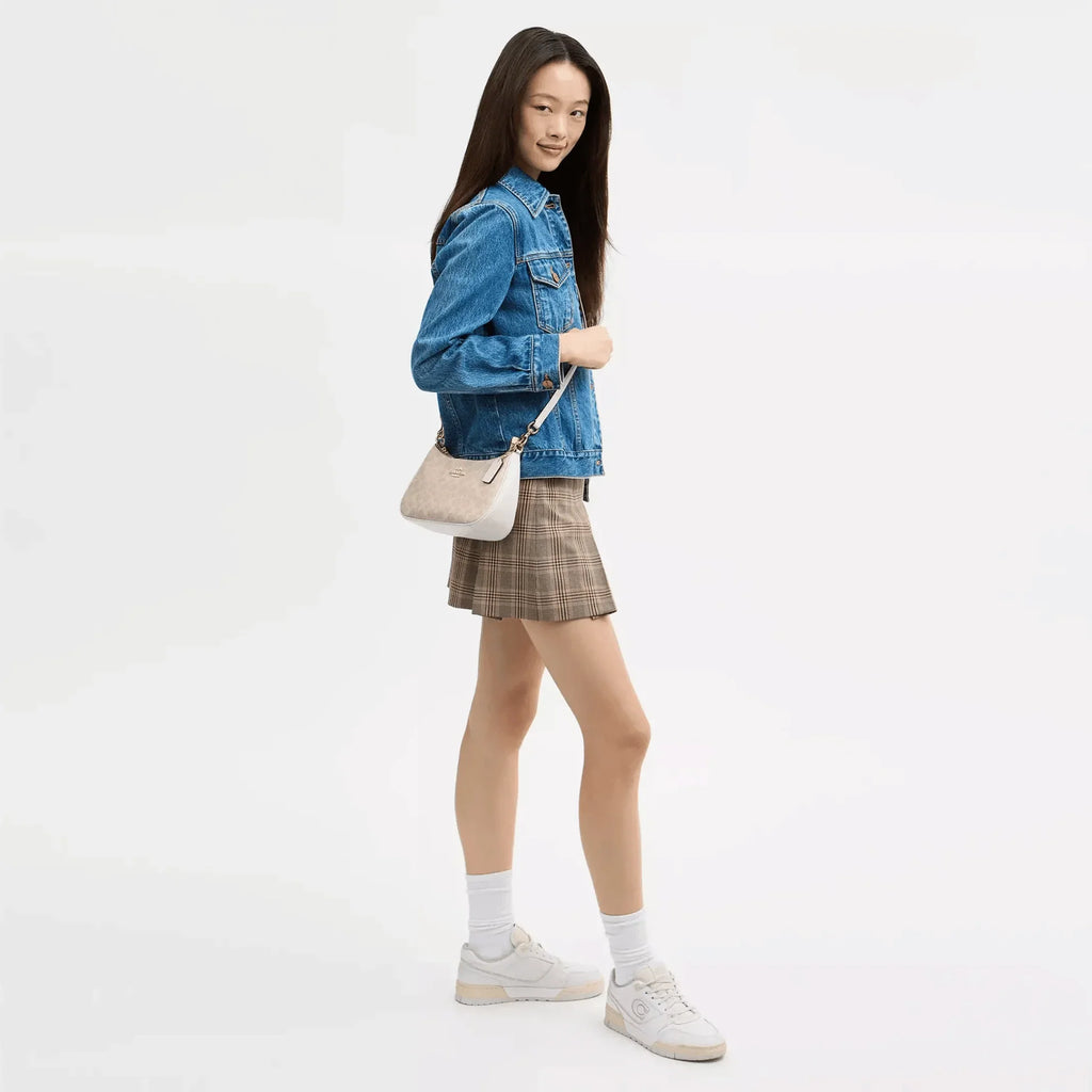Coach Teri Shoulder Bag CV933 in Gold/Sand/Chalk Signature Canvas