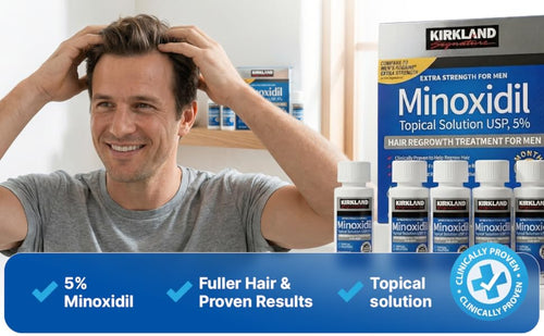 Kirkland Minoxidil 5% Topical Solution for Men with Dropper Applicator, 6-Month Supply